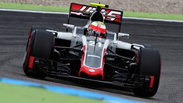 Esteban Gutiérrez con el Haas en Alemania.