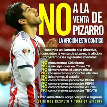 Aficionados amenazan a Vergara por posible salida de Pizarro
