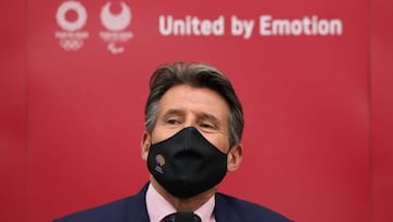 El presidente de World Athletics Sebastian Coe, durante su reunión con el comité organizador de los Juegos Olímpicos de Tokio 2020.