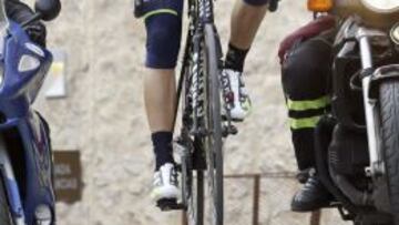 Alejandro Valverde celebra su victoria en el Castillo de Lorca en la Vuelta a Murcia 2014.