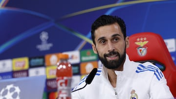 Arbeloa durante la rueda de prensa previa al partido de Champions League contra el Benfica.