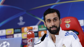 Arbeloa durante la rueda de prensa previa al partido de Champions League contra el Benfica.