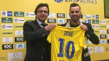 Jesé en su presentación como nuevo jugador de Las Palmas.