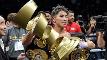 Naoya Inoue celebra su victoria en la final de las World Boxing Super Series.