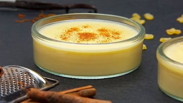 custard puddings flavoured with cinnamon, mastic,vanilla and saffran