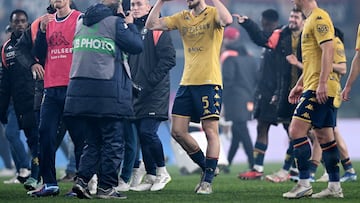 Soccer Football - Serie A - Genoa v Inter Milan - Stadio Comunale Luigi Ferraris, Genoa, Italy - December 29, 2023 Genoa's Radu Dragusin reacts after the match REUTERS/Daniele Mascolo