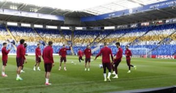 Así ha sido el entrenamiento del Atlético en Leicester