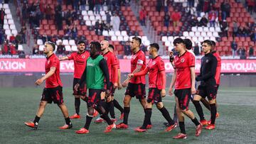 Players of Tijuana during the 9th round match between Tijuana and Monterrey as part of the Torneo Clausura 2024 Liga BBVA MX at Caliente Stadium on February 28, 2024 in Tijuana, Baja California, Mexico.