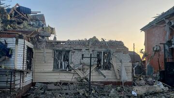A view shows a damaged house following what local authorities called a Ukrainian military strike, in the course of the Russia-Ukraine conflict in the town of Sudzha in the Kursk Region, Russia, in this handout image released August 6, 2024. Acting Governor of Kursk Region Alexei Smirnov via Telegram/Handout via REUTERS ATTENTION EDITORS - THIS IMAGE HAS BEEN SUPPLIED BY A THIRD PARTY. NO RESALES. NO ARCHIVES. MANDATORY CREDIT.