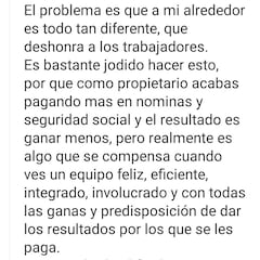 El gesto de un hostelero que “dignifica la profesión”