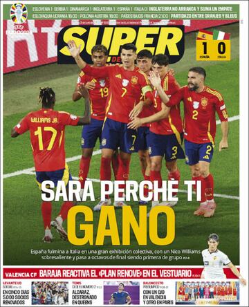 España es una fiesta, bravissimo... las portadas en prensa tras la victoria ante Italia