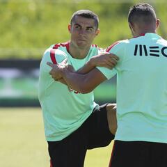 Cristiano completó su primer entrenamiento con Portugal