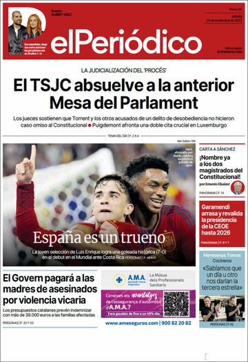 La Roja protagonista de las portadas de la prensa española