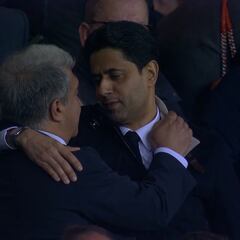 El momento en el que Laporta se sabe fuera del Mundial de Clubes y tiene que felicitar a Al Khelaifi