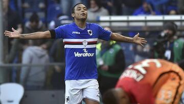 Luis Fernando Muriel marcó el gol del triunfo 3-2 de Sampdoria ante Roma