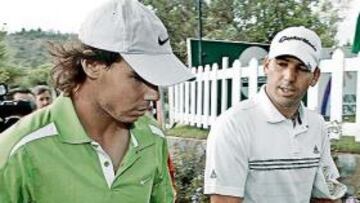 <b>DOS ESTRELLAS. </b>Rafa Nadal y Sergio García jugaron en Castellón.