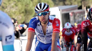 Thibaut Pinot, durante la ascensi&oacute;n al Chalet Reynard, a las faldas del Mont Ventoux, en el Tour de La Provence.