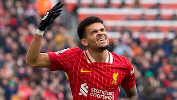 Luis Díaz, jugador del Liverpool, durante un partido.