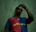Travis Scott, en la camiseta del Barça en el Clásico