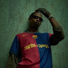 Travis Scott, en la camiseta del Barça en el Clásico