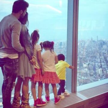 David Villa y su familia en Manhattan