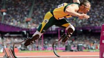 <b>HIZO HISTORIA. </b>Oscar Pistorius, durante su participación en los recientes Juegos Olímpicos de Londres. Se convirtió en el primer amputado en competir en atletismo.