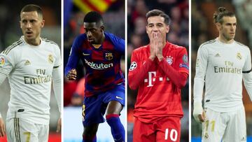 Las lesiones marcan las caídas del valor de mercado: Hazard, Dembélé, Bale...