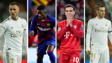 Las lesiones marcan las caídas del valor de mercado: Hazard, Dembélé, Bale...