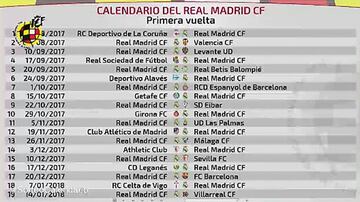 Calendario de la primera vuelta del Real Madrid.