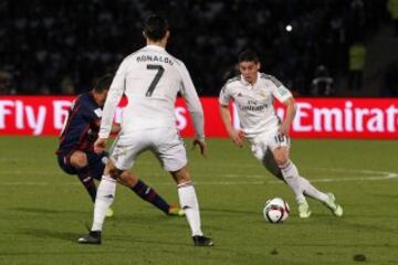 2014 Club World Cup: Real Madrid beat San Lorenzo 2-0 in Morocco, with goals from Sergio Ramos and Gareth Bale. James played the full match.