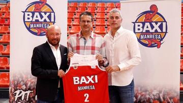 Josep Sáez (presdiente), Pedro Martínez (entrenador) y Romà Montáñez (director deportivo) ya prepara la campaña 2020-2021 del Baxi Manresa.