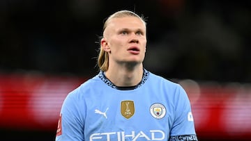 Haaland durante el partido de FA Cup frente al Plymouth.