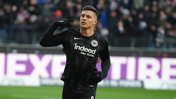 Jovic, tras marcar un gol con el Eintracht.