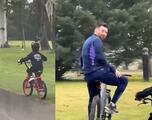 Watch: Messi takes bike ride with family in Rosario