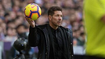 Simeone, durante el Atlético-Real Madrid en el Wanda Metropolitano.