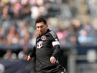 NEW YORK, NEW YORK - MARCH 22: Lionel Messi #10 of Inter Miami CF shoots during the MLS match between New York City FC and Inter Miami CF at Yankee Stadium on March 22, 2026 in New York, New York. Sarah Stier/Getty Images/AFP (Photo by Sarah Stier / GETTY IMAGES NORTH AMERICA / Getty Images via AFP)