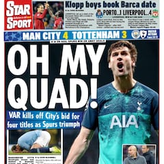 Llorente en las portadas de los periódicos ingleses