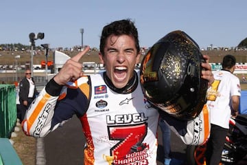 21/10/18 MOTOCICLISMO MOTOGP CIRCUITO MOTEGI GP JAPON  ALEGRIA CELEBRACION MARC MARQUEZ CAMPEON DEL MUNDO 2018  ENVIADA.RAFAPAYA.  PUBLICADA 24/10/18 NA MA37 1COL