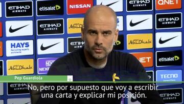 Guardiola: "Voy a escribir una carta a la FA por el lazo amarillo"