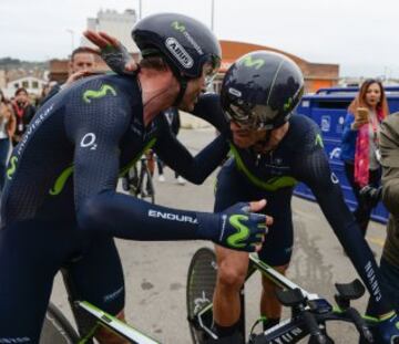 Equipo Movistar. Alejandro Valverde y José Joaquín Rojas.