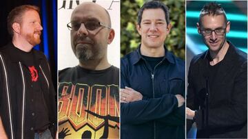 De izquierda a derecha: Rod Fergusson, Adrian Chmielarz, Adam Sussman y Donald Mustard