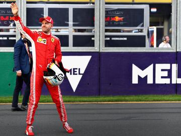 Sebastian Vettel tras la calificación del GP de Australia. 