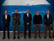 Expresidentes del Depor: Armenteros, Vidal, Tino Fernández, Lendoiro y Couceiro.