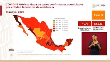 ¿Cuántos casos de Coronavirus hay en México, hoy 18 de mayo?