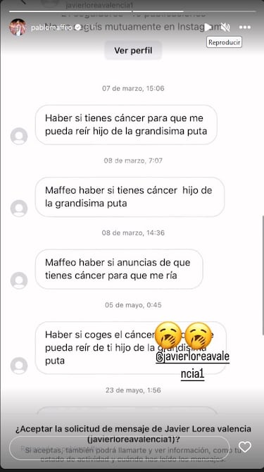 Pablo Maffeo denuncia mensajes amenazantes en redes sociales: “Sois unos asesinos”