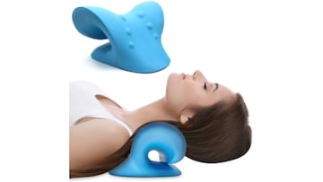 Almohada cervical Neck Cloud en color azul para aliviar el dolor del cuello y la espalda