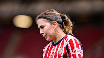 Alicia Cervantes of Guadalajara during the Quarter-final first leg match between Guadalajara and Toluca as part of the Liga BBVA MX Femenil, Torneo Apertura 2025 at Akron Stadium, on November 06, 2025 in Guadalajara, Jalisco, Mexico.