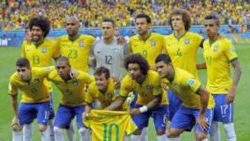 El once de la selección brasileña.