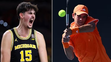 El pívot de baloncesto Aday Mara y el tenista Rafael Jódar, dos jóvenes prometedores del deporte español.