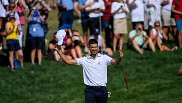 Novak Djokovic durante el All Star Match de la Ryder Cup.